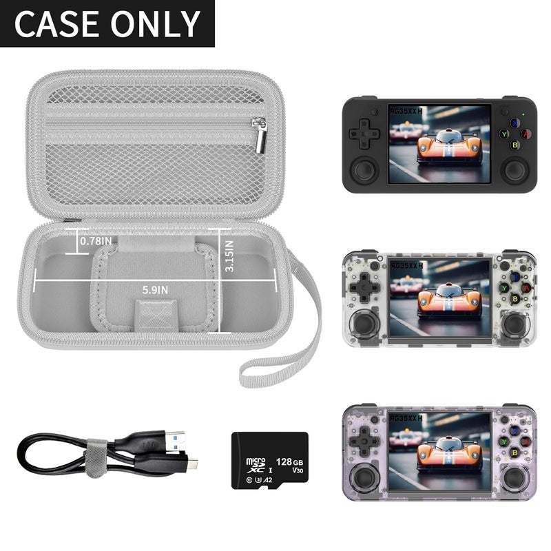 GWCASE Case Compatible with RG35XX H Retro Game Console, Handheld Emulator Gaming Player Storage Organizer for Anbernic for rg35xx h/for RG28XX Retroid Pocket Consoles, TF Card& Cable(Box Only) (Gray) - Image 2